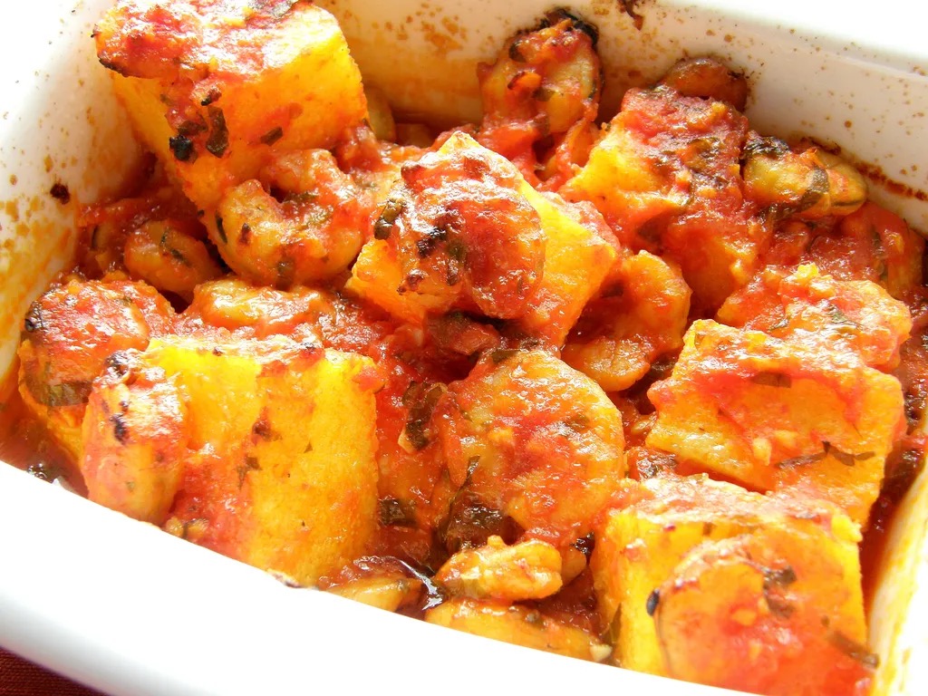 Polenta s kvarnerským mořskými plody